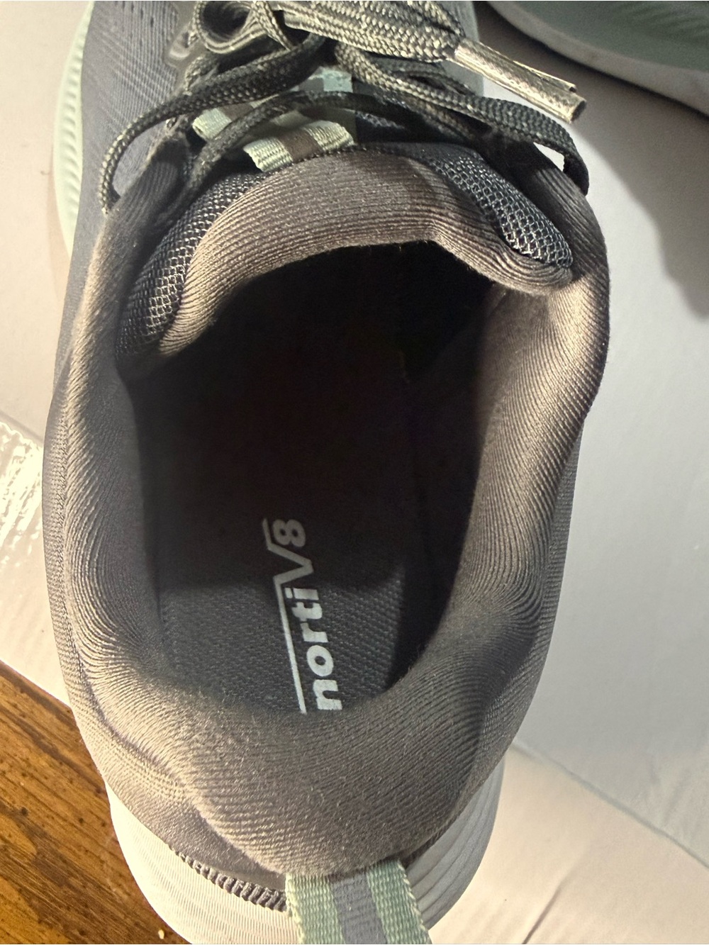Women's Gray-Mint Cushioned Lace-Up Athletic Sneakers - Picture 6 of 7